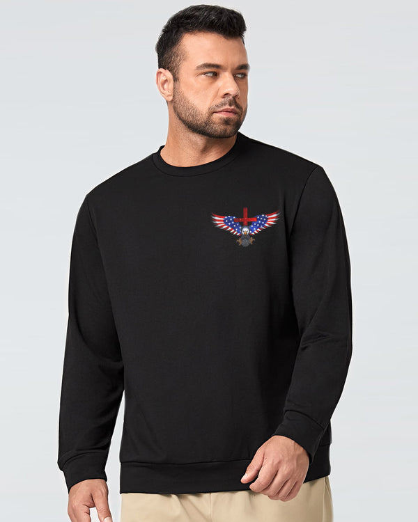 5 Things You Don't Mess With Eagle Cross American Flag Men's Christian Sweatshirt