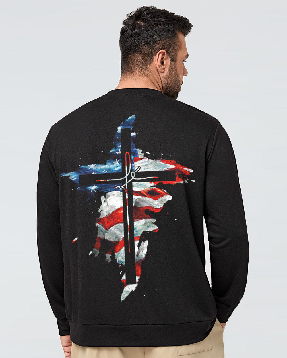 Fe Painting Cross Men's Christian Sweatshirt
