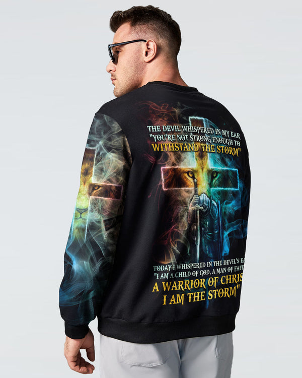 The Devil Whispered In My Ear Lion Warrior Men's Christian Sweatshirt