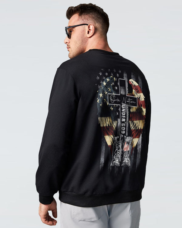 One Nation Under God Wings Veteran Men's Christian Sweatshirt