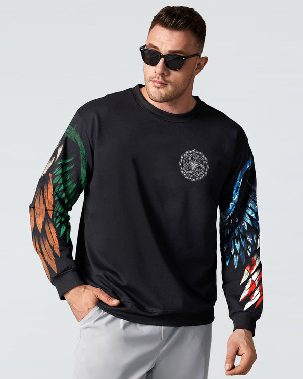 Celtic Cross Wings With Eagle Men's Christian Sweatshirt