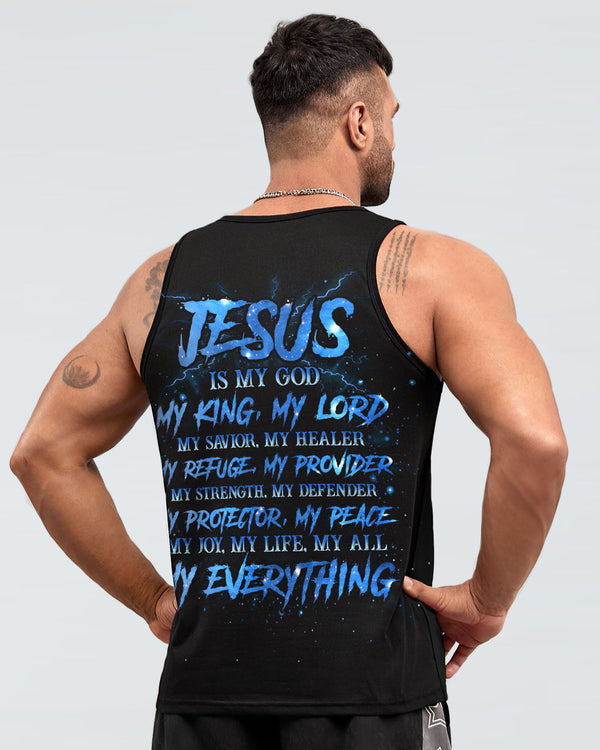 Jesus Is My God My King My Lord My Savior Men's Christian Tanks