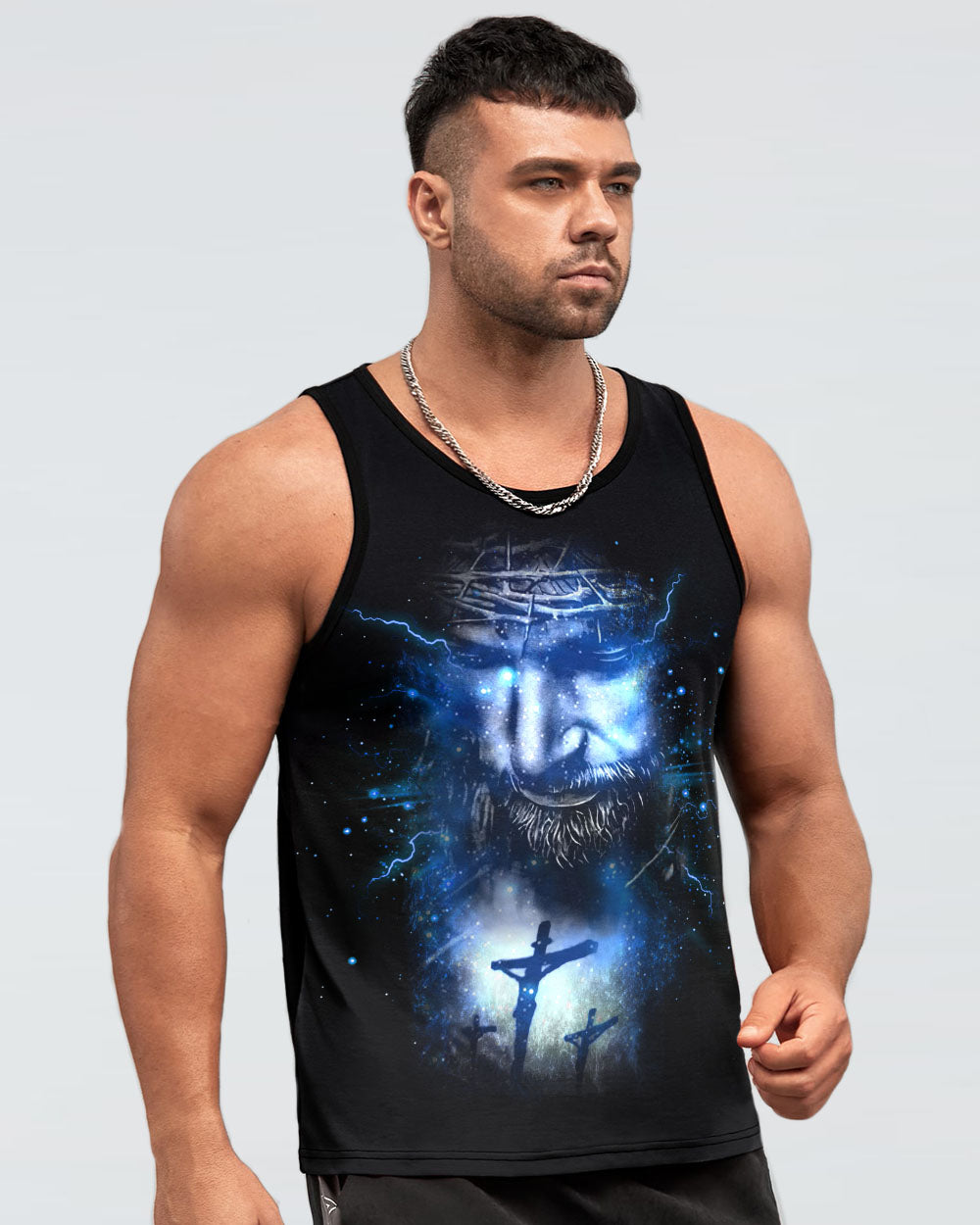 Jesus Is My God My King My Lord My Savior Men's Christian Tanks
