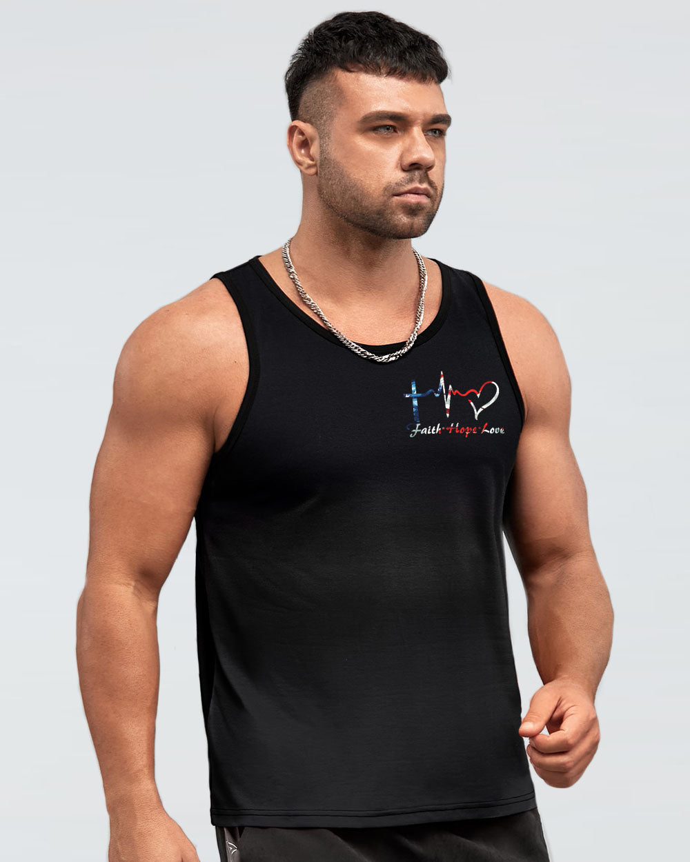 Fe Painting Cross Men's Christian Tanks