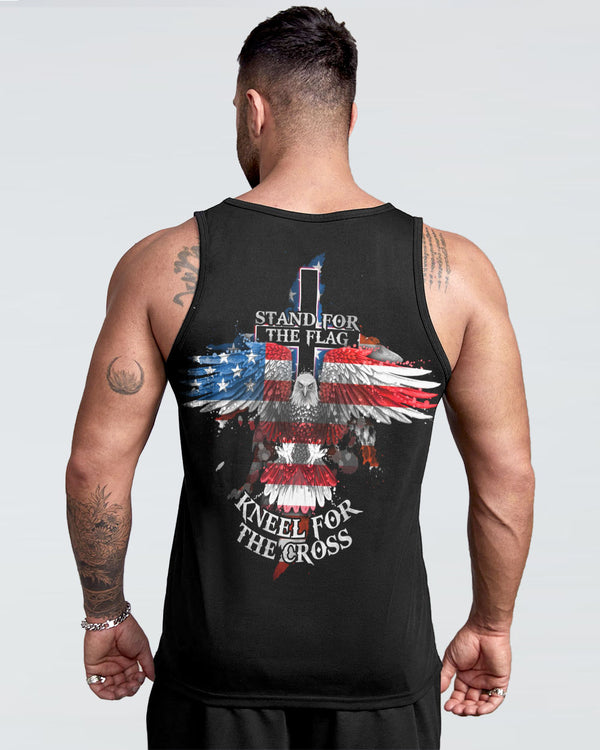Kneel For The Cross Eagle Flag Watercolor Men's Christian Tanks