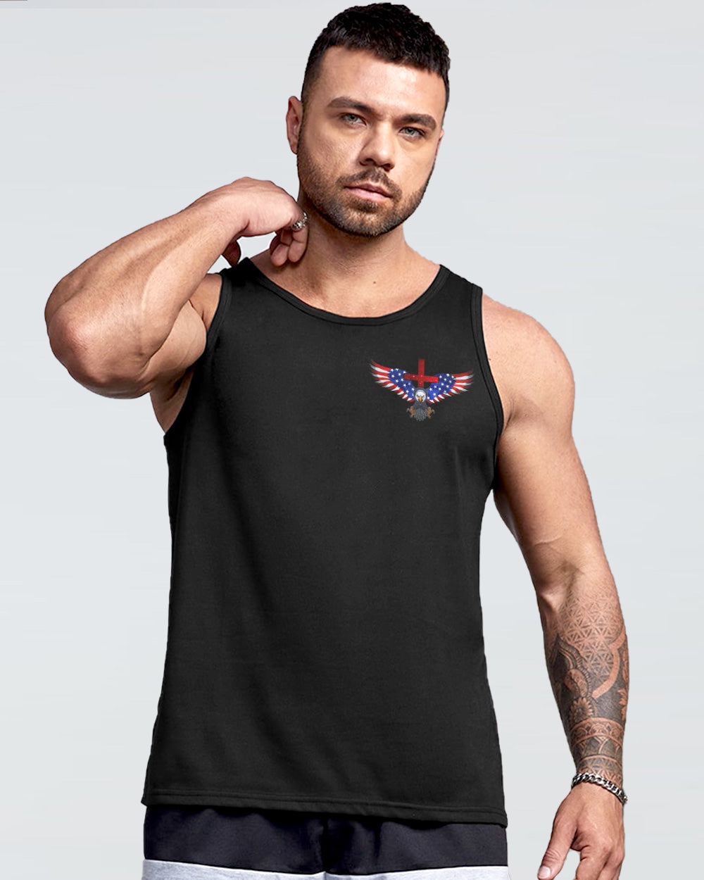 5 Things You Don't Mess With Eagle Cross American Flag Men's Christian Tanks