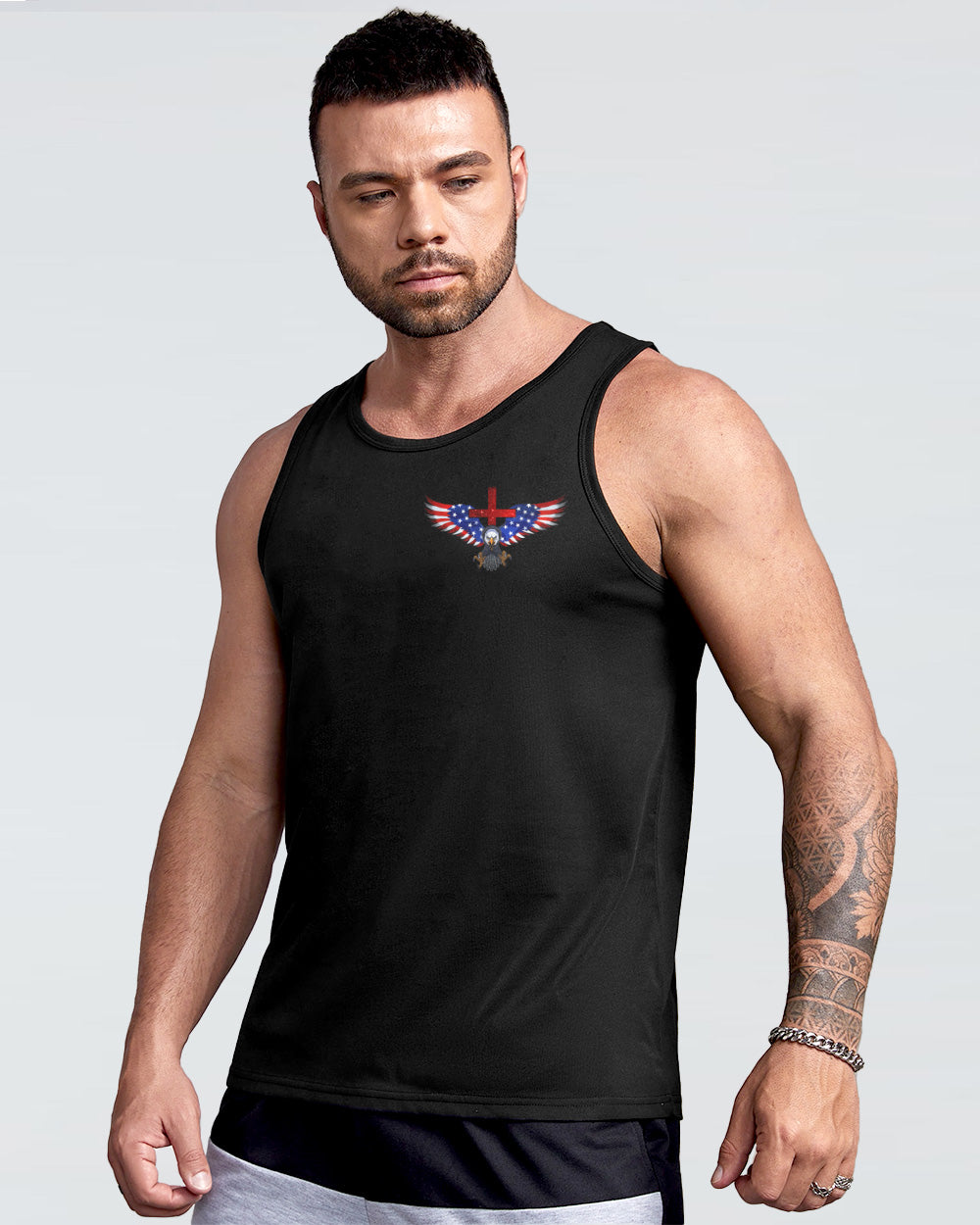 5 Things You Don't Mess With Eagle Cross American Flag Men's Christian Tanks