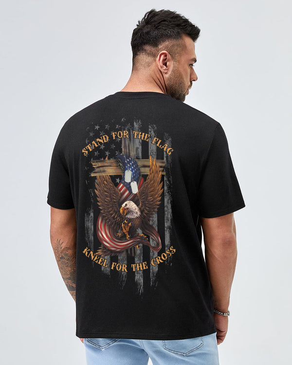 Stand For The Flag Kneel For The Cross Eagle Flag Cross Men's Christian Tshirt