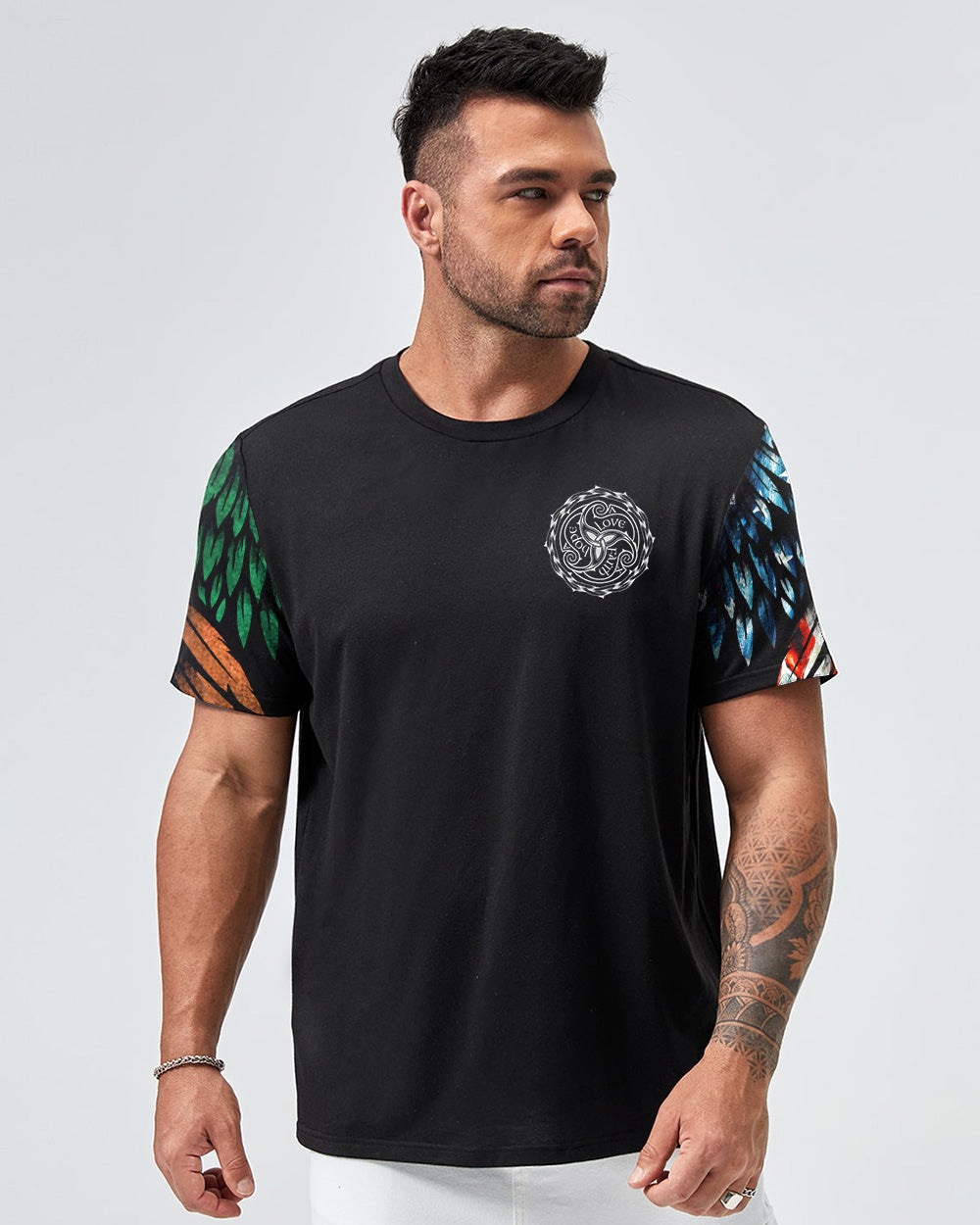 Celtic Cross Wings With Eagle Men's Christian Tshirt