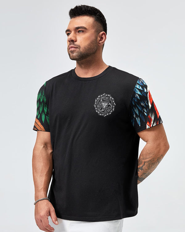 Celtic Cross Wings With Eagle Men's Christian Tshirt