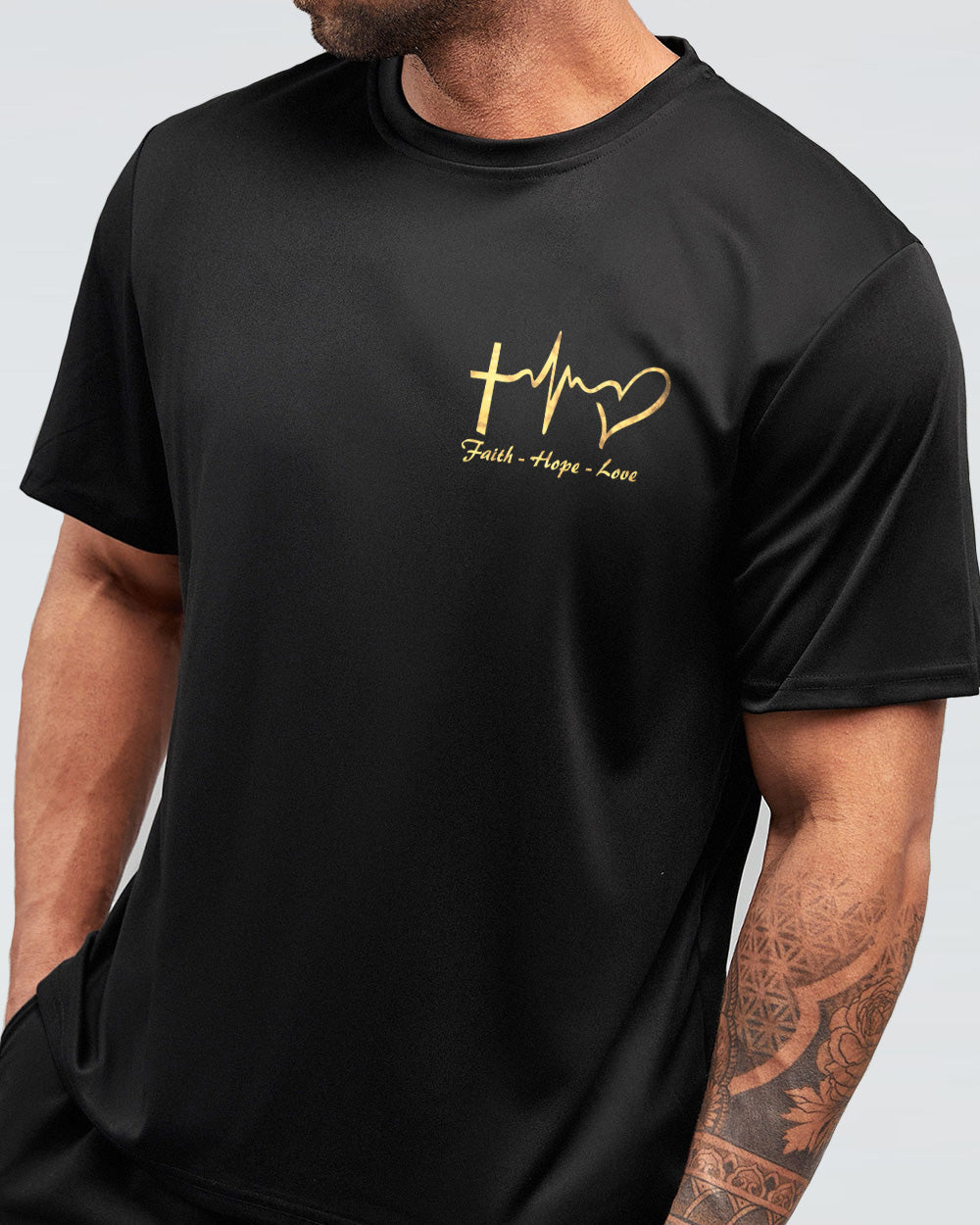 Faith Hope Love Lion Brush Art Men's Christian Tshirt