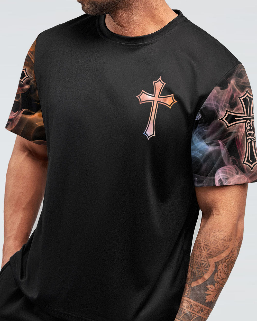 I Asked God To Make Me A Better Man Cross Wings Men's Christian Tshirt