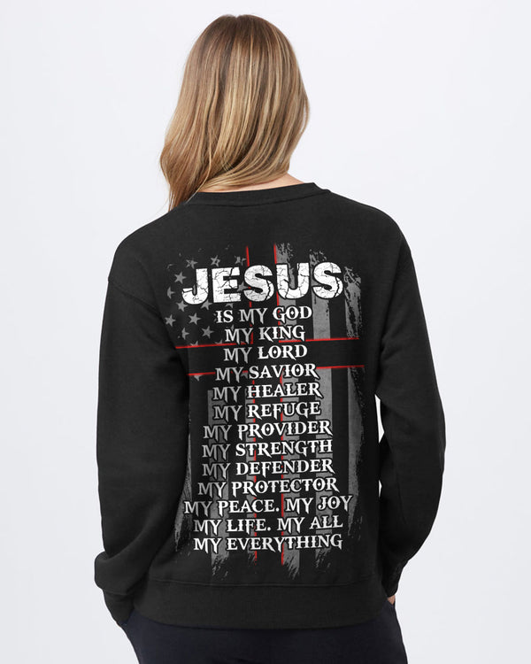 Jesus Is My God Flag Cross New Women's Christian Sweatshirt