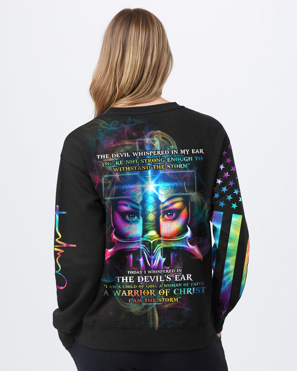 The Devil Whispered A Warrior Of Christ Women's Christian Sweatshirt