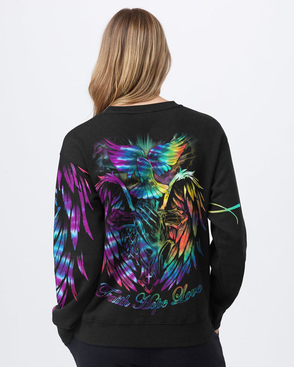 Praying Hand Dove Women's Christian Sweatshirt