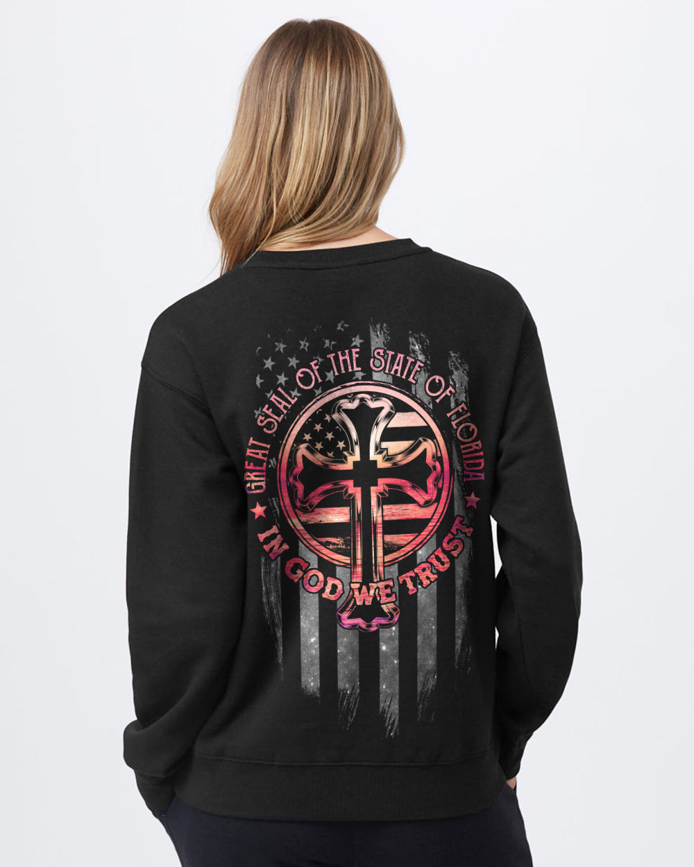 Great Seal Of The State Of Florida Cross Women's Christian Sweatshirt