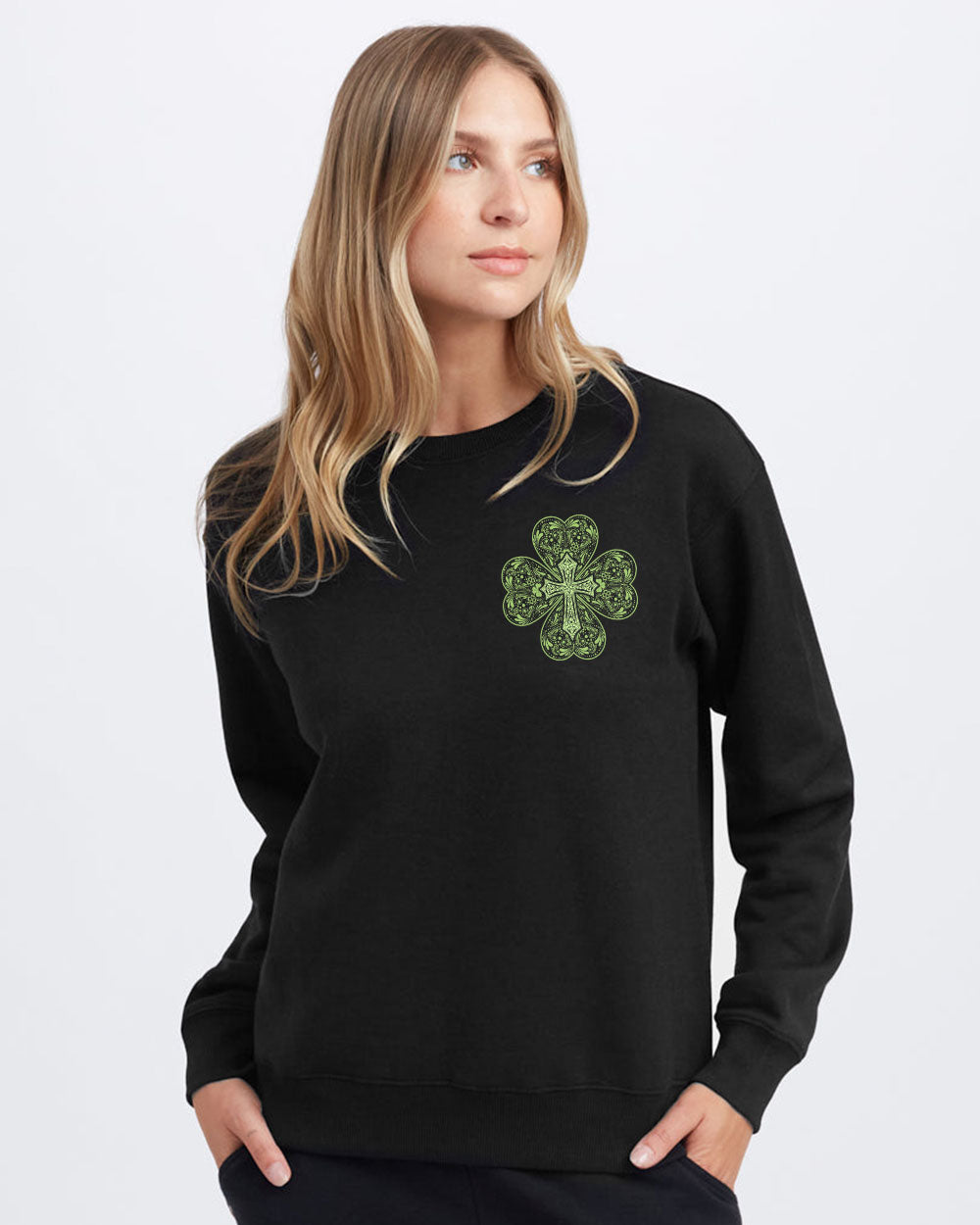 Clover Mandala Cross Women's Christian Sweatshirt