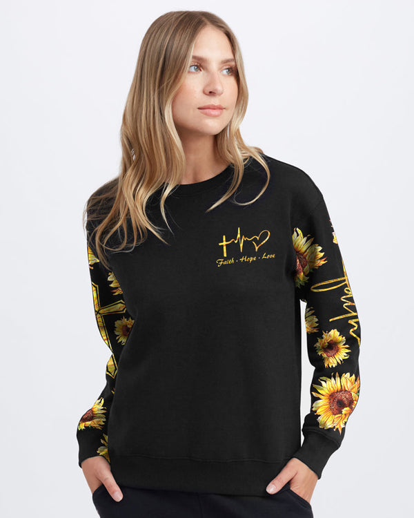 Faith Over Fear Sunflower Women's Christian Sweatshirt