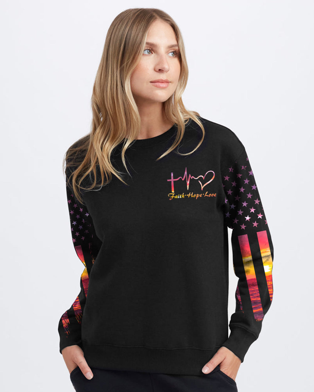 I Can Do All Things Through Christ Sunset Beach Women's Christian Sweatshirt