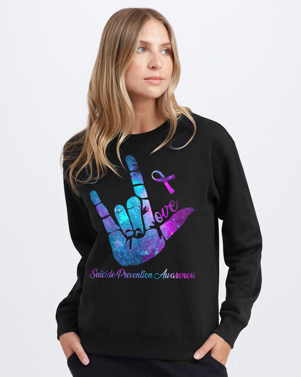 Love Hand Galaxy Women's Suicide Prevention Awareness Sweatshirt