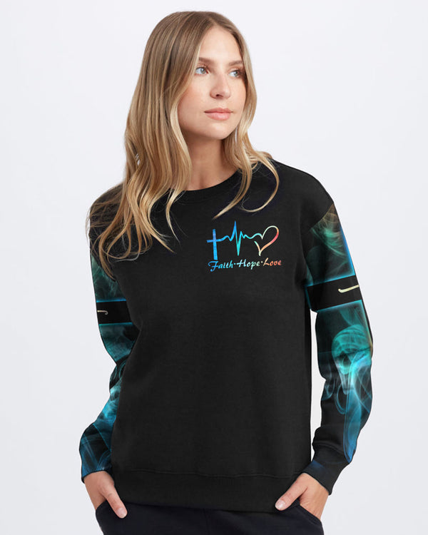 I Can Do All Things Lion Cross Colorful Women's Christian Sweatshirt