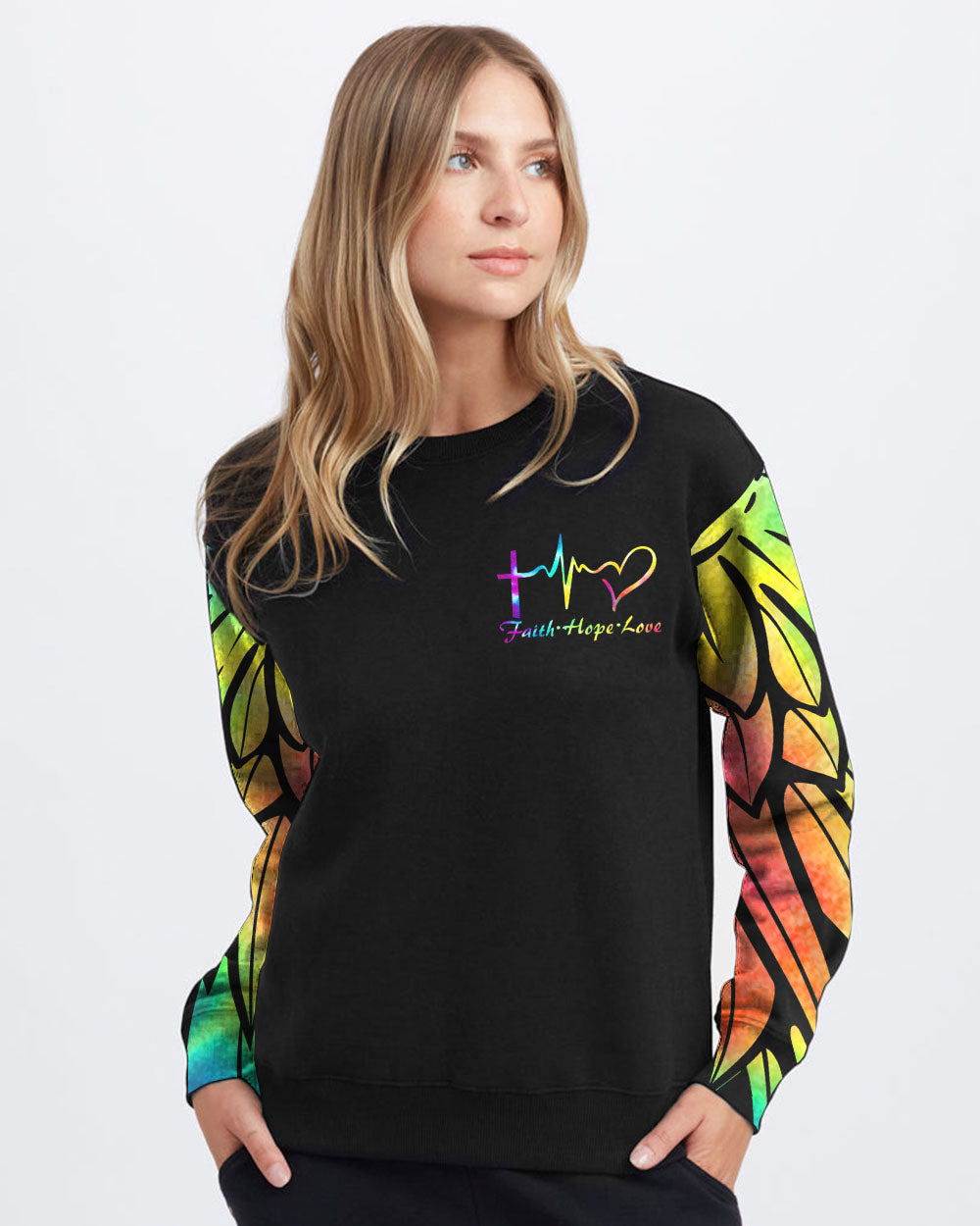 Never Underestimate A Nurse Wings Women's Christian  Sweatshirt