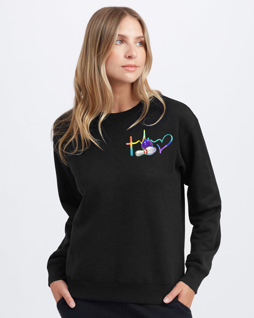 Bowling Cross Colorful Women's Christian Sweatshirt