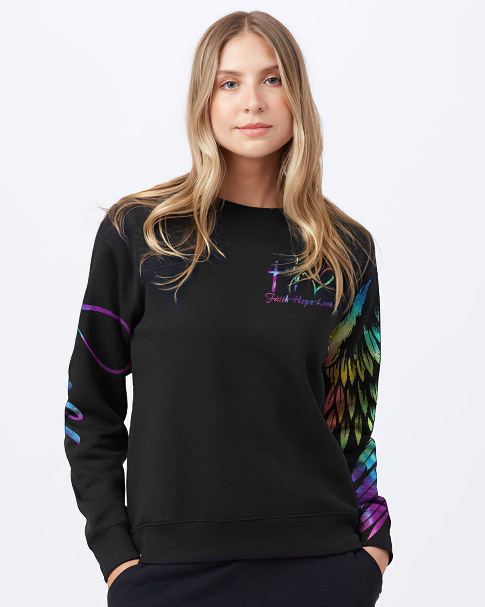 Praying Hand Dove Women's Christian Sweatshirt