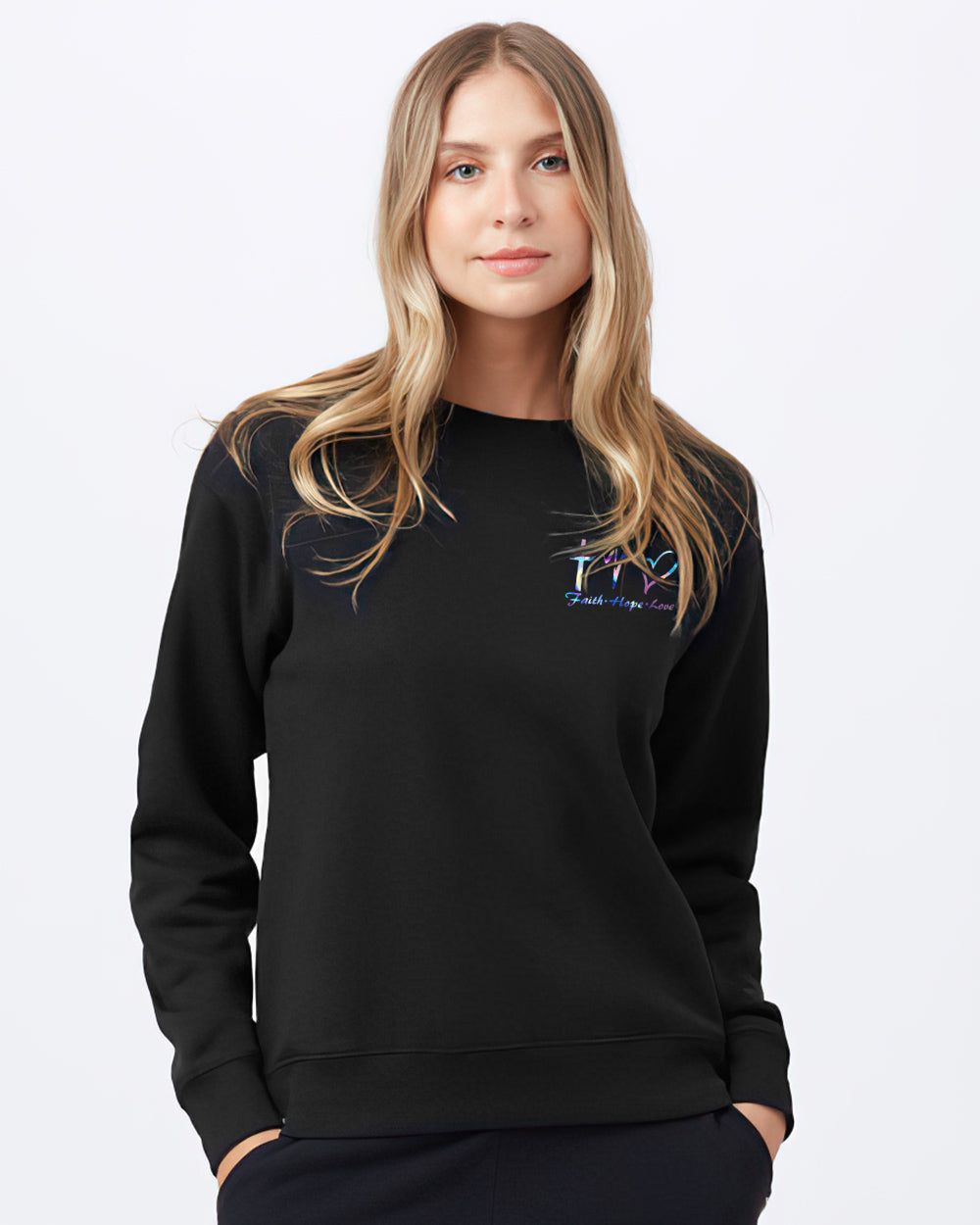 Faith Hope Love Colorful Flag Women's Christian Sweatshirt