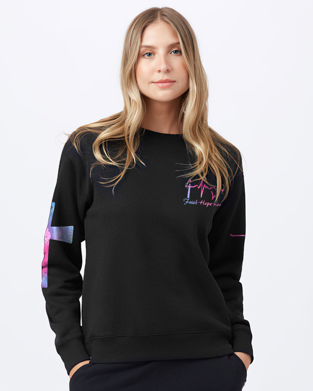 Jesus It's Not Religion Heart Watercolor Women's Christian Sweatshirt