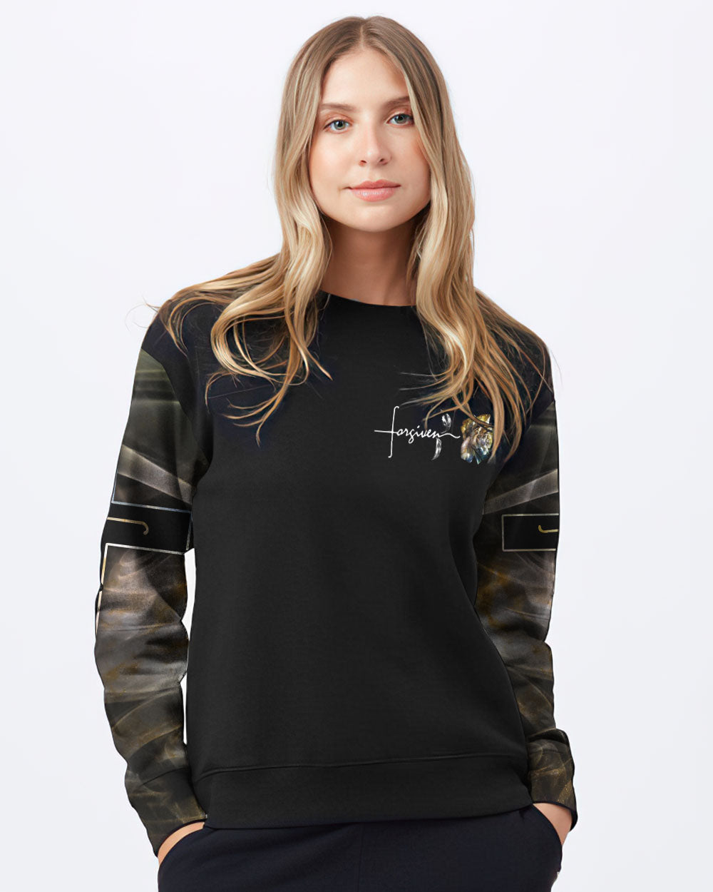Jesus Rose Forgiven Smoke Women's Christian Sweatshirt