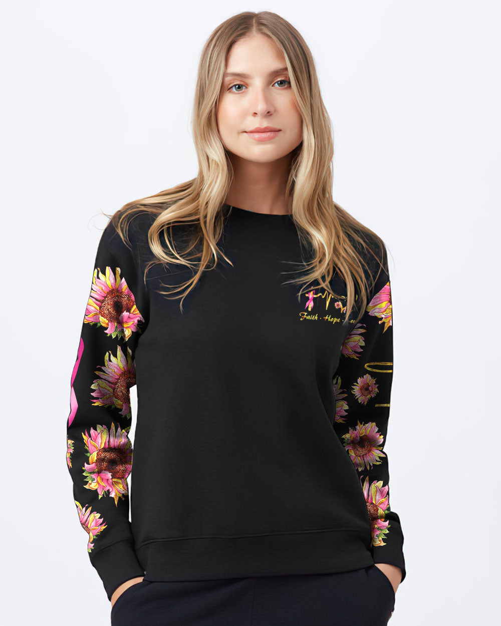 Faith Sunflower Smoke Ribbon Women's Christian Sweatshirt