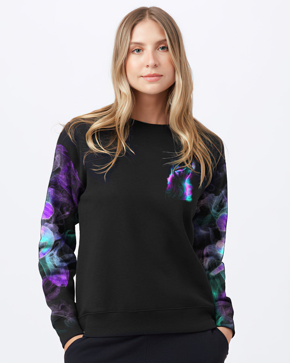 Still Here Still Fighting Wolf Colorful Women's Suicide Prevention Awareness Sweatshirt