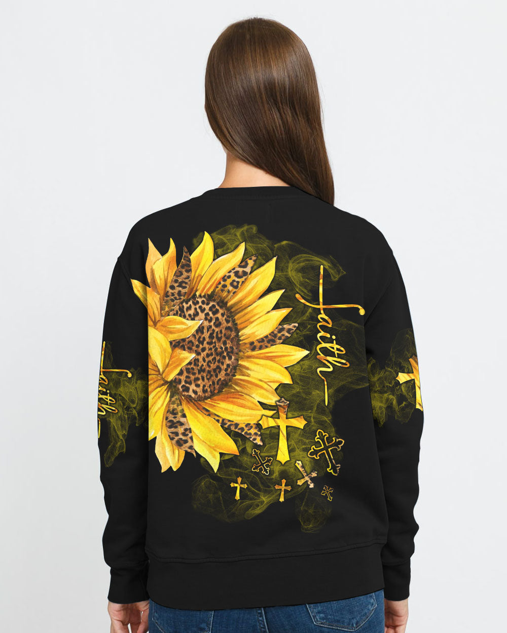 Faith Sunflower Leopard Women's Christian Sweatshirt