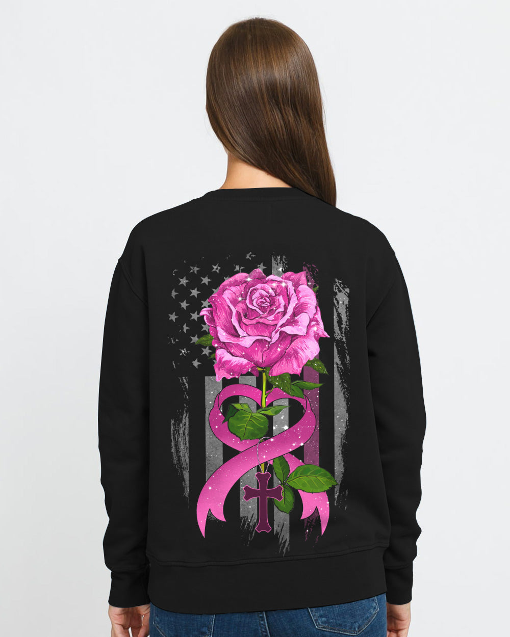 Rose Painting Ribbon Women's Christian Sweatshirt