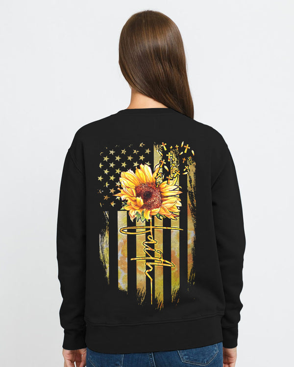Faith Sunflower Flag Women's Christian Sweatshirt