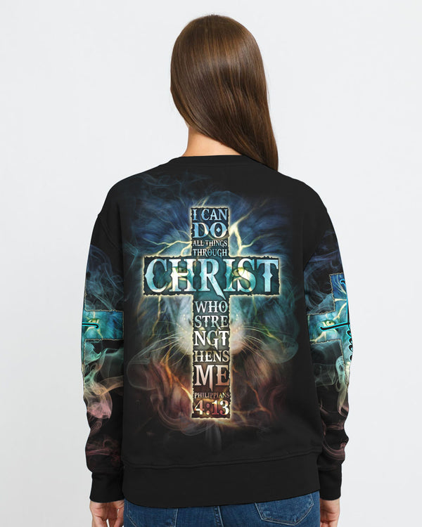 I Can Do All Things Lion Colorful Women's Christian Sweatshirt