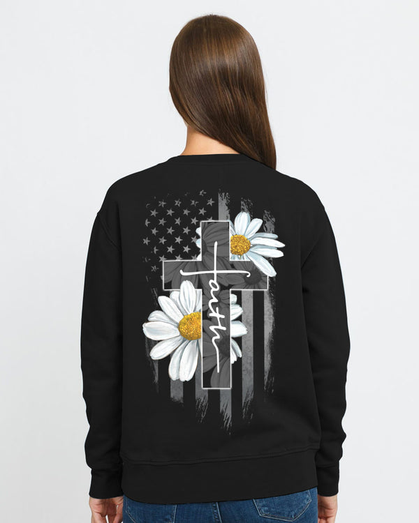 Cross Daisy Choose Kind Flag Women's Christian Sweatshirt