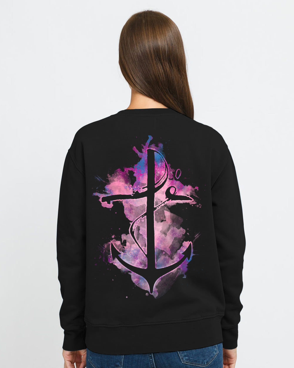 Fe Anchor Watercolor Women's Christian Sweatshirt