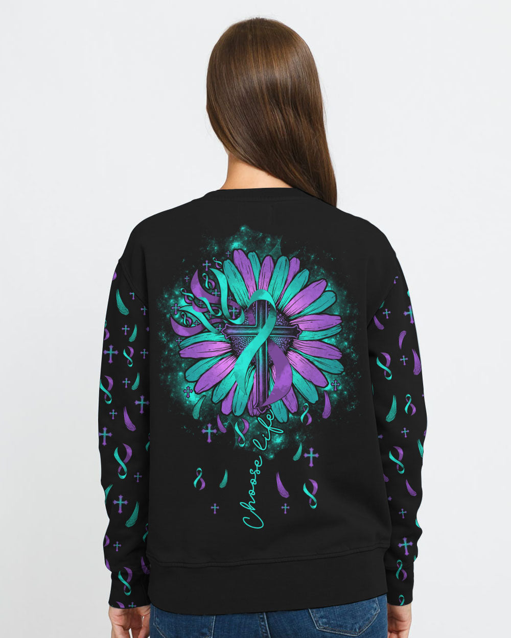 Choose Life Sunflower Women's Suicide Prevention Awareness Sweatshirt