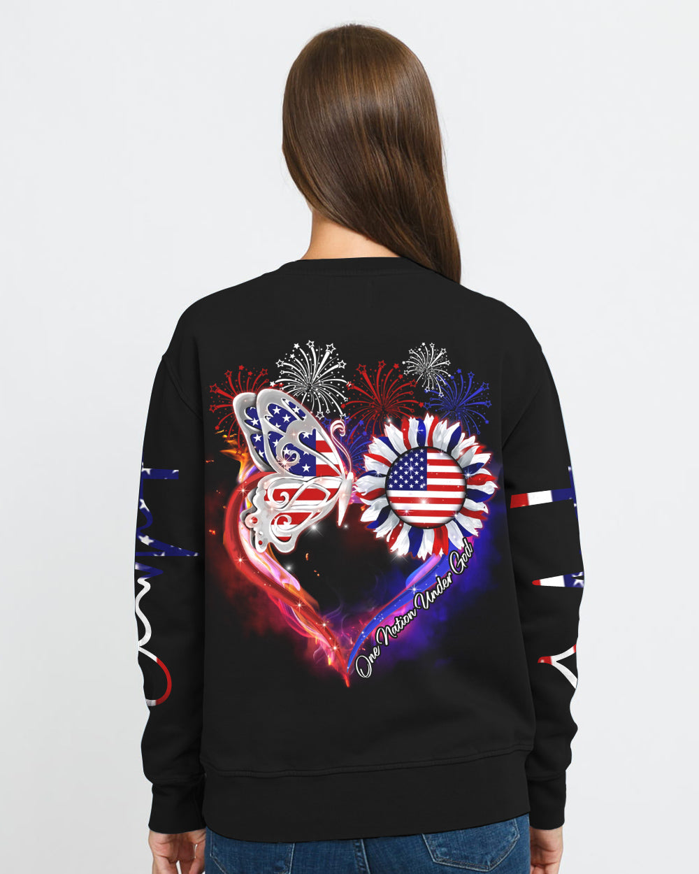Heart Butterfly Firework Women's Christian Sweatshirt