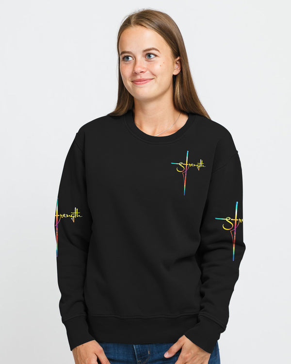 Strength Wings Colorful Watercolor Women's Christian Sweatshirt