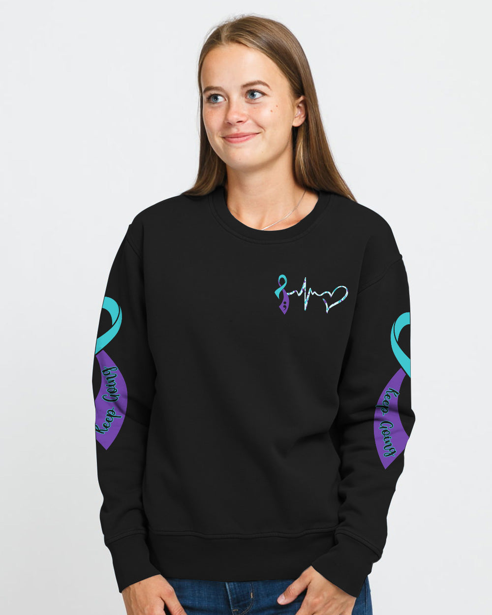 Flag Ribbon Women's Suicide Prevention Awareness Sweatshirt