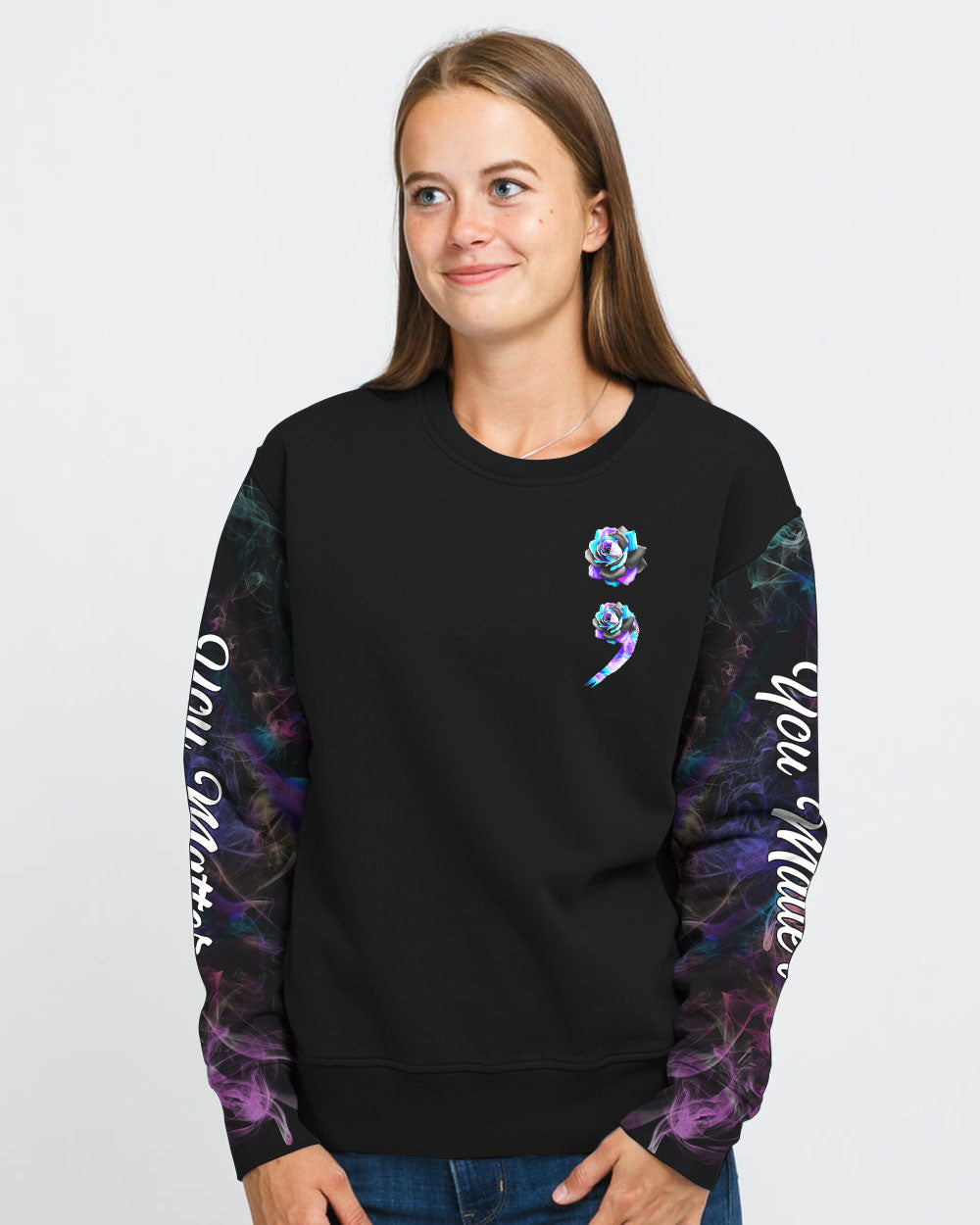 Choose To Keep Going Rose Women's Suicide Prevention Awareness Sweatshirt