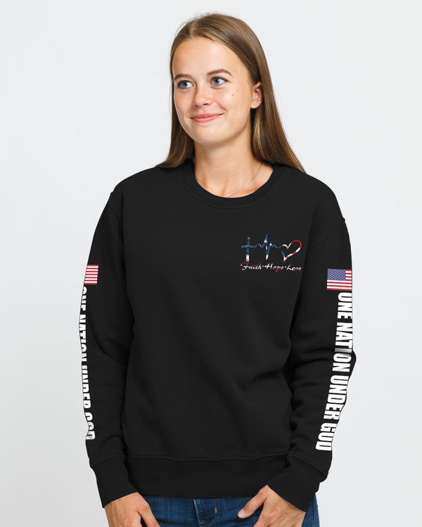 Fe Cross Wings Painting Flag Women's Christian Sweatshirt