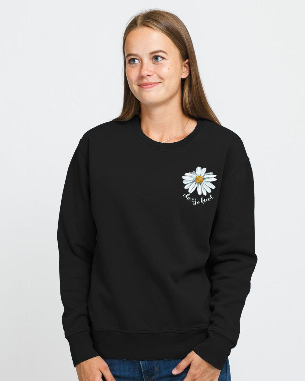 Cross Daisy Choose Kind Flag Women's Christian Sweatshirt