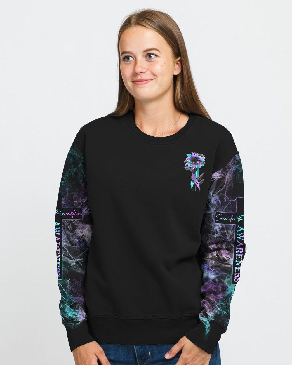 You Matter Sunflower Ribbon Wings Women's Suicide Prevention Awareness Sweatshirt