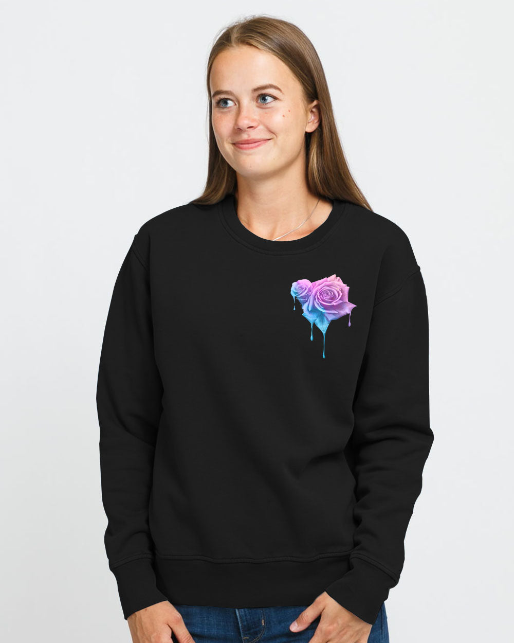 Faith Rose Watercolor Women's Christian Sweatshirt