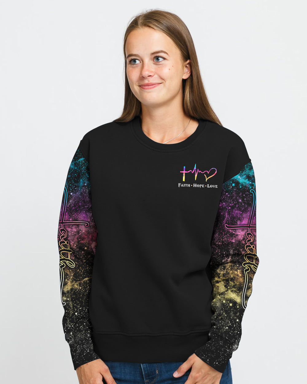 Way Maker Miracle Worker Lion Inside Art Colorful Women's Christian Sweatshirt