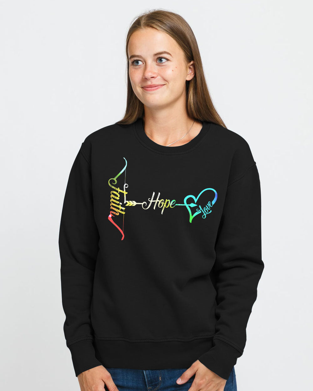 Faith Colorful Sunflower Flag Women's Christian Sweatshirt